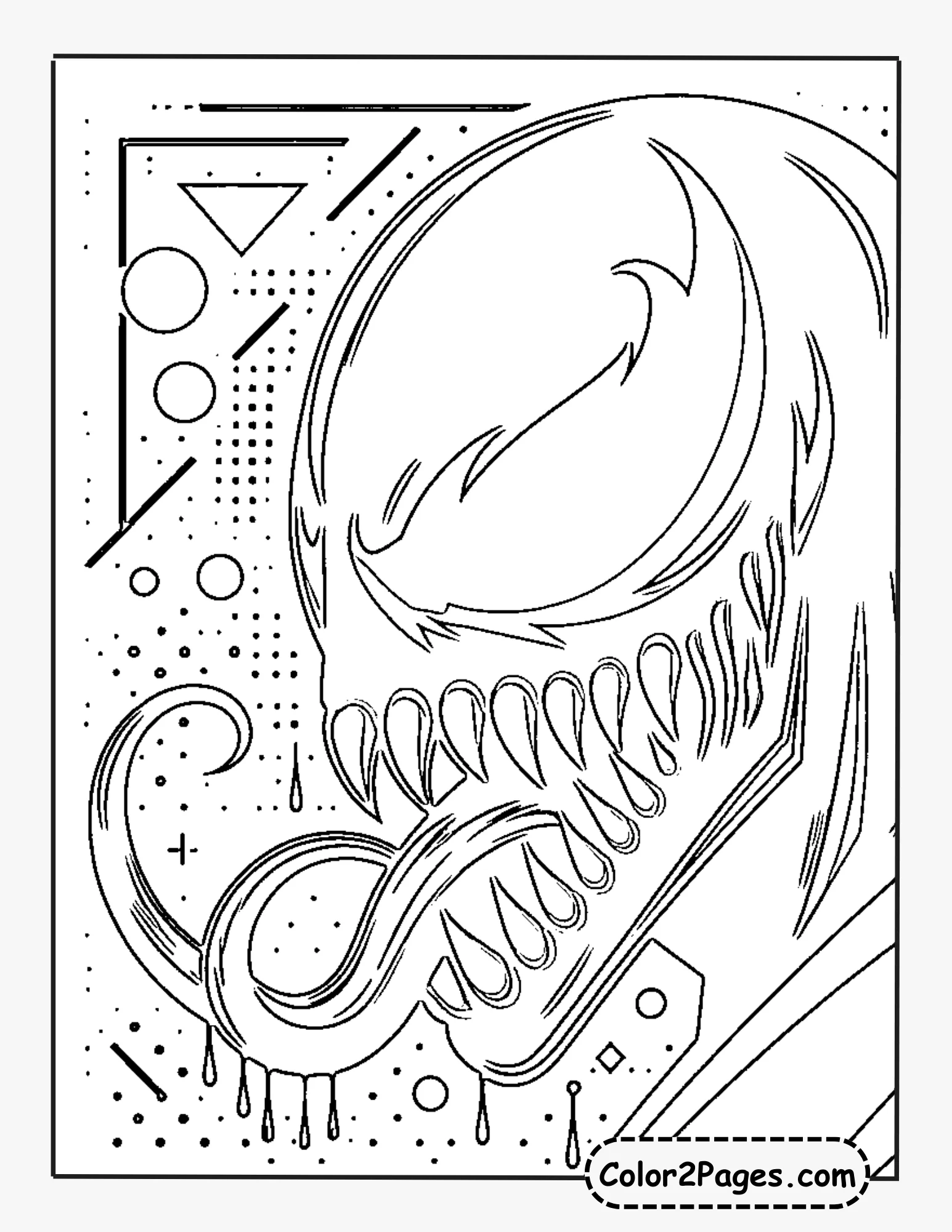 venom face coloring page