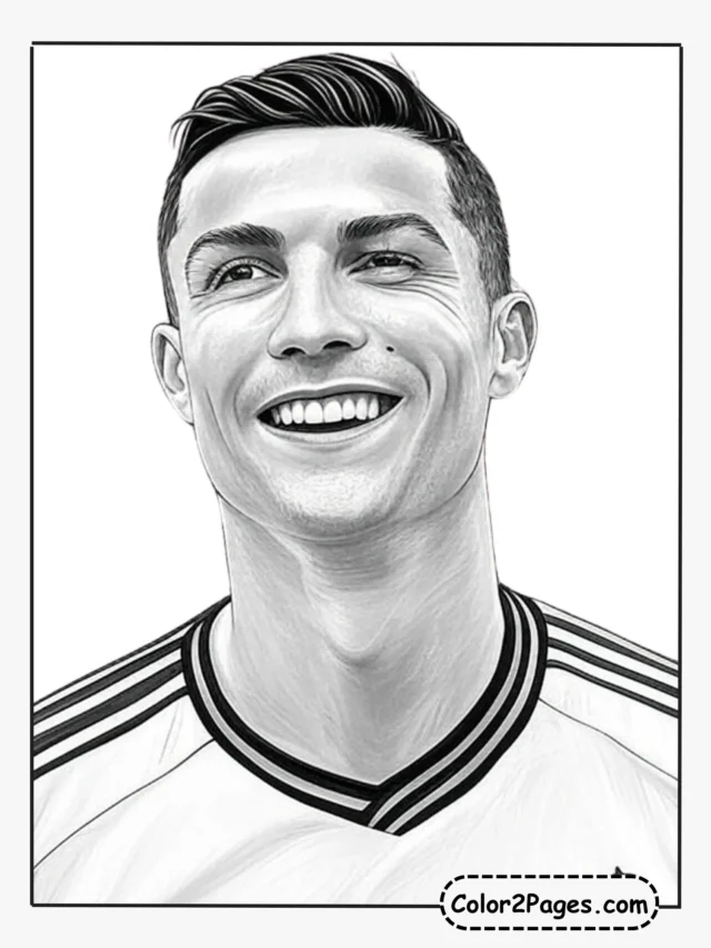 These are top 5 ronaldo coloring pages download for free