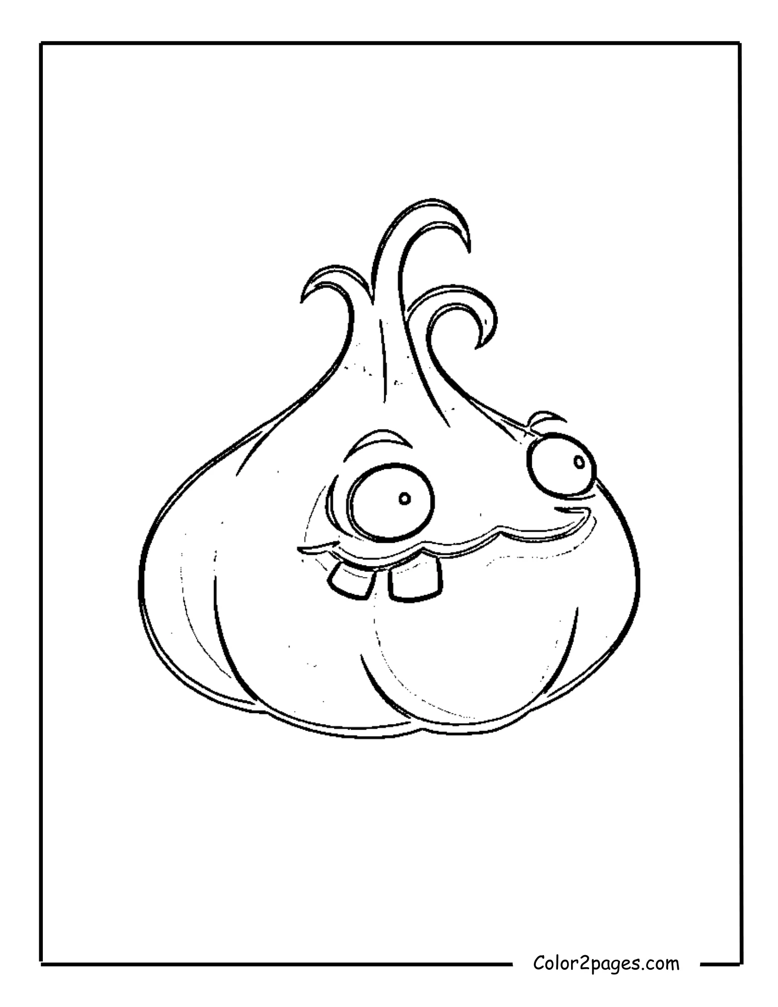 Garlic, the repelling plant from Plants vs. Zombies, a unique free coloring page.