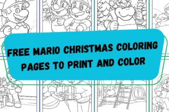 Free Mario Christmas Coloring Pages to Print and Color