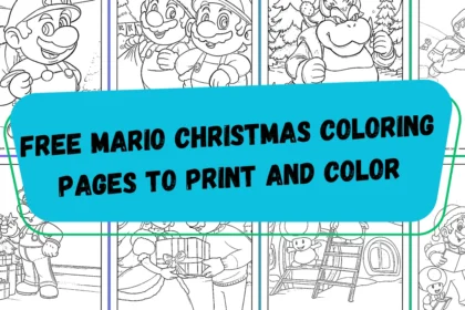 Free Mario Christmas Coloring Pages to Print and Color