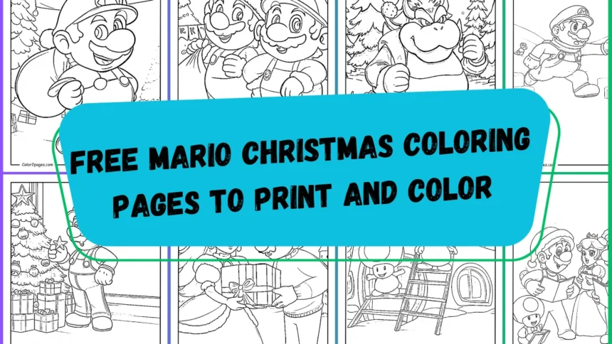 Free Mario Christmas Coloring Pages to Print and Color