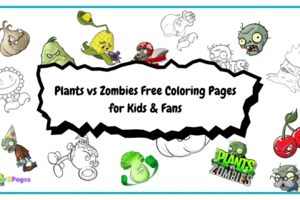 Plants vs Zombies Free Coloring Pages for Kids & Fans