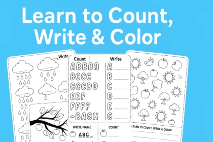 Free Printable Activity Pages for Kids | Counting & Alphabet Learning Adventure