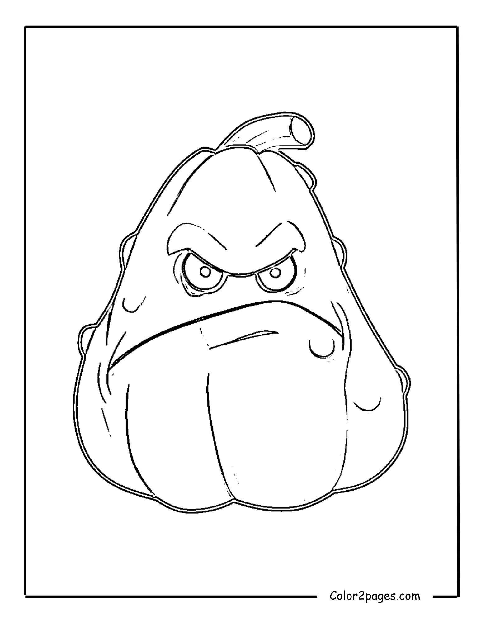 Squash, the crushing plant from Plants vs. Zombies, a fun free coloring page.