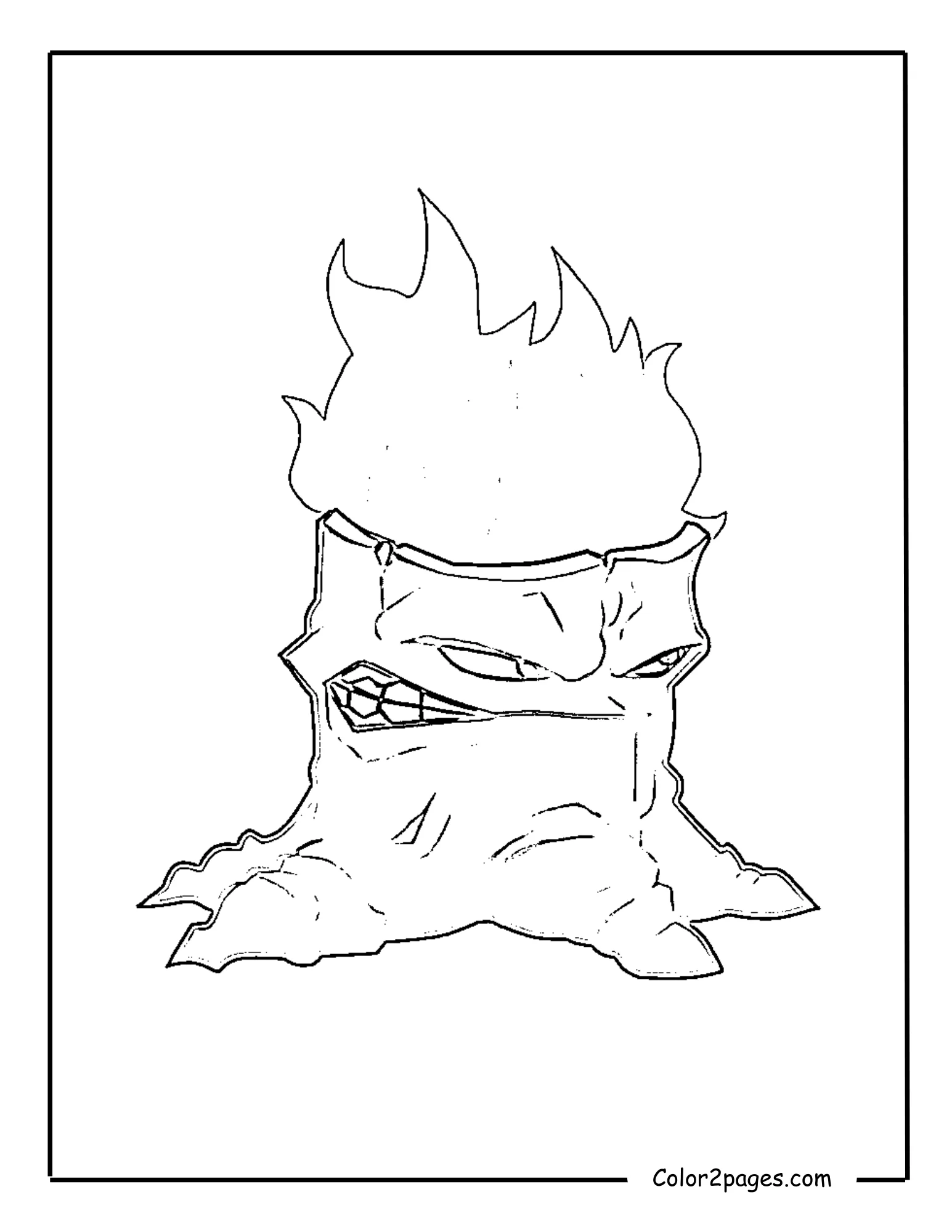 Torchwood, a fiery plant from Plants vs. Zombies, ready for free coloring.